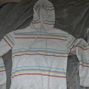 Grey striped Ivy and Main hoodie. XS